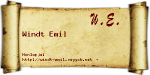 Windt Emil névjegykártya
